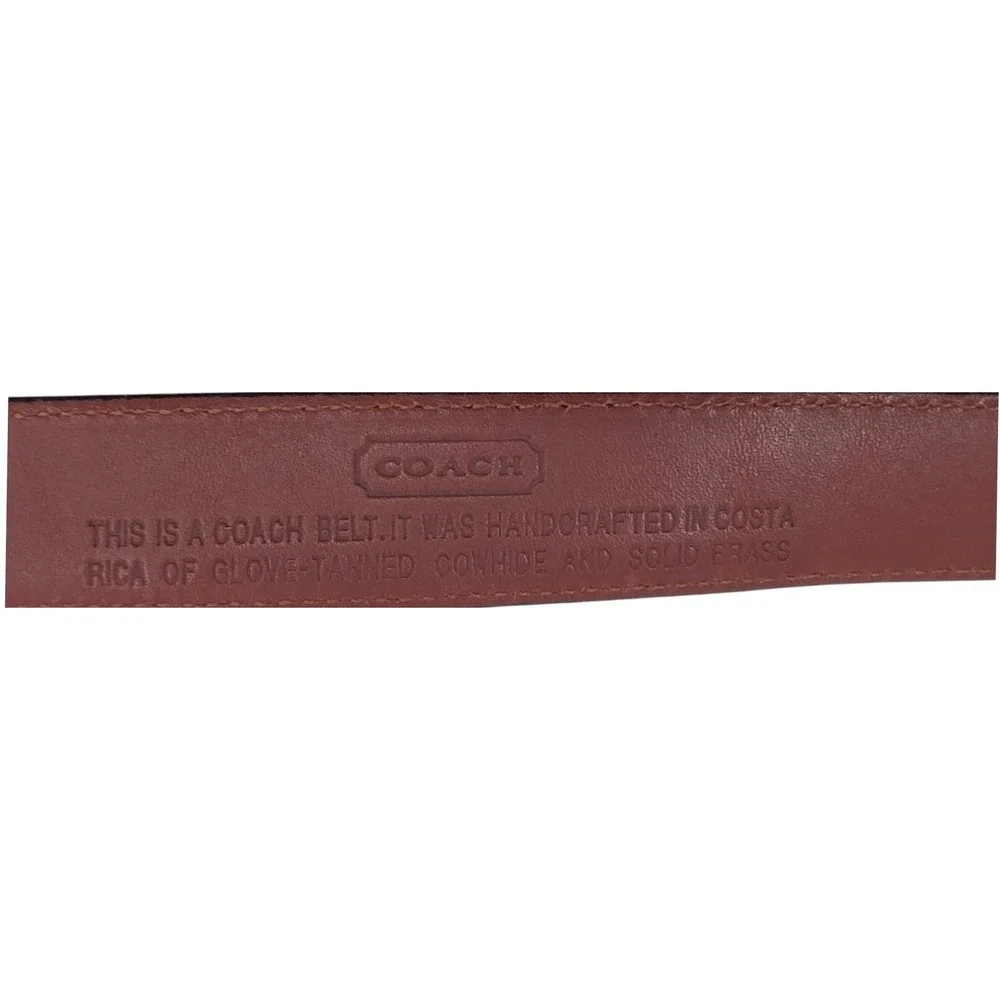 Coach Womens M Leather Black Skinny Belt